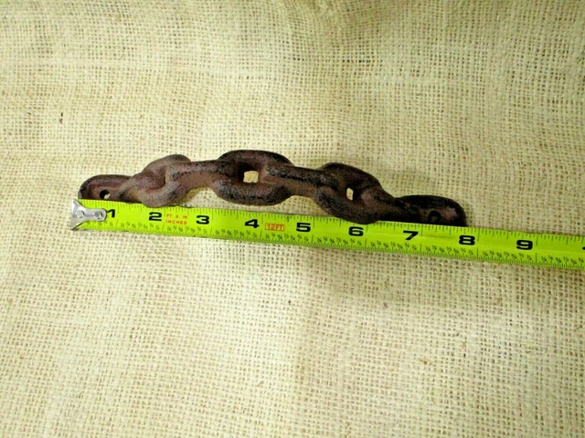 2 Large Cast Iron Antique style CHAIN Barn Handle, Gate Pull, Shed Door Handles 6