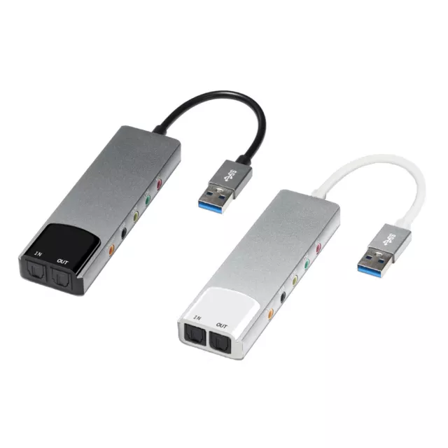 Nouveau Aluminum Alloy USB Optical Fiber SPDIF Card pour AC-3 DTS 5.1 Channel