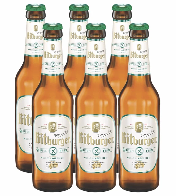6 FLASCHEN BITBURGER Glutenfrei 0,33l - Bier 5,1% Vol. - (EUR 4,54/L ...