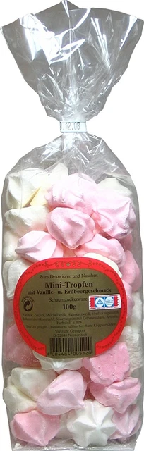 Baiser Dolci Mini Gocce Mix Con Vaniglia E Profumo Alla Fragola 100 G, 6er Pacco