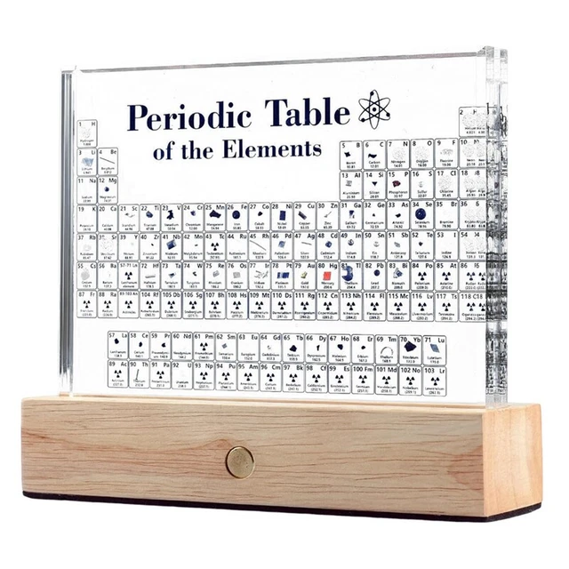Tavola Periodica Con Elementi Reali All'interno, Tavola Periodica Con Elementi Reali Allinterno Tavola Periodica Acrilica Con Campioni Di Elementi Visualizzazione Della Tavola Periodica Con Elementi
