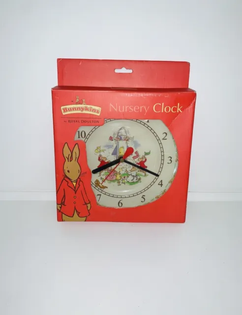 Royal Doulton - Bunnykins, 20.5cm melamine nursery wall clock in box