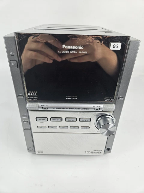 PANASONIC SA-PM28 DIGITAL CD Stereo System Silver FM/AM 5-CD Changer £ ...
