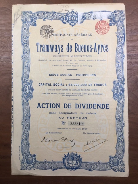 Tram Da Buenos Ayres 1907 Argentina Bruxelles Belgium Da Donker Rara Action