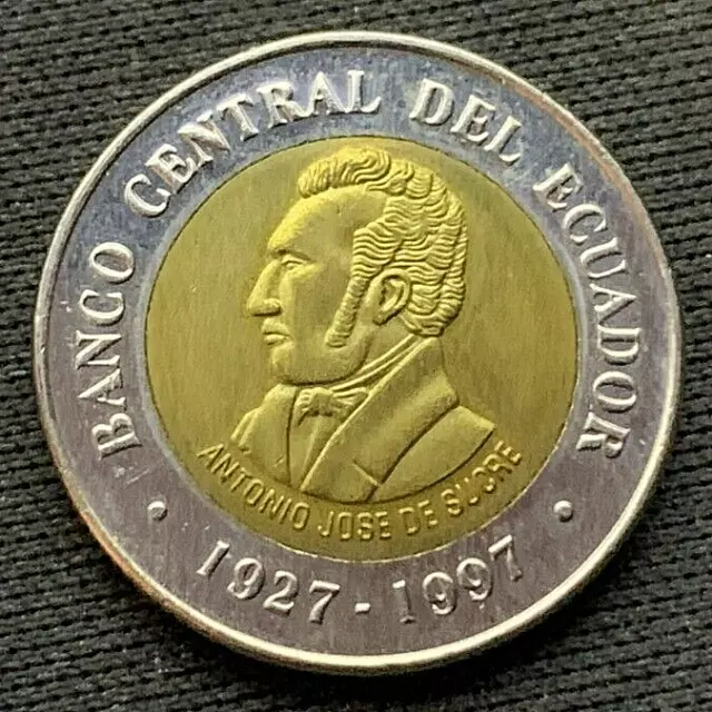 1997 Ecuador 100 Sucres Coin  UNCIRCULATED RARE CONDITION   #M31