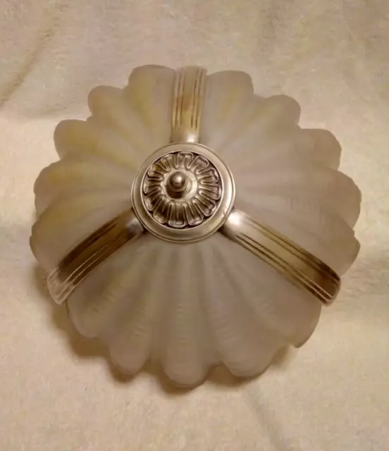 Art Deco Clamshell Opaque Glass Ceiling Pendant Light Shade