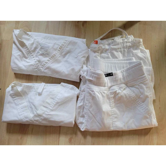 (2) Sets Nursing White SCRUBS Women's Size LARGE KOI ORANGE STANDARD