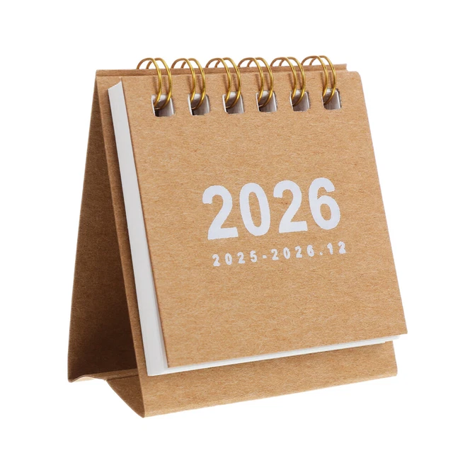 MINI DESK CALENDAR 2026: Small Desktop Calendar with Thick Paper for ...