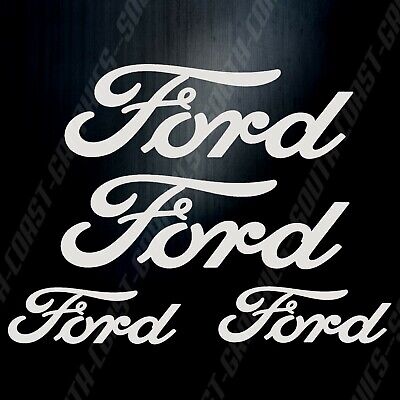 4 x Ford Decals sticker Set in GLOSS SILVER