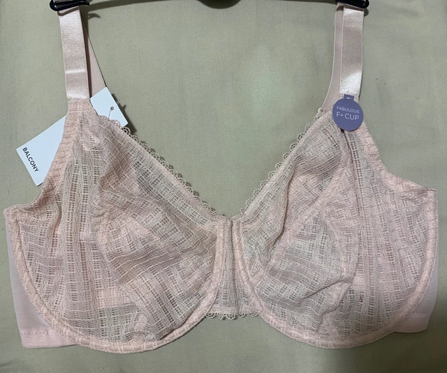 Reggiseno M&S FAVOLOSO SOTTOCAVO, non imbottito in rete e pizzo ROSA MORBIDO taglia 34F
