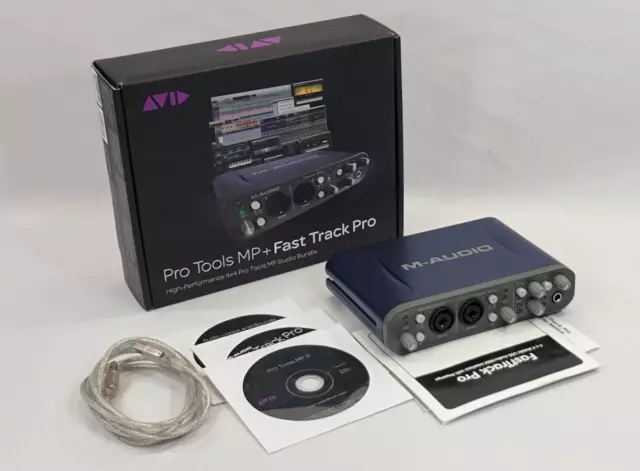 Paquete de estudio Avid Pro Tools MP+ Fast Track Pro de alto rendimiento 4x4 Pro Tools