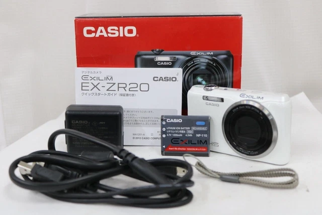 CASIO EXILIM EX-ZR20 White With Box Compact Digital Camera From