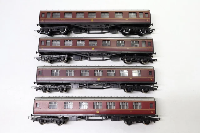 X4 HORNBY OO Gauge LMS Crimson Lake Composite Coaches inc R433, R474 ...