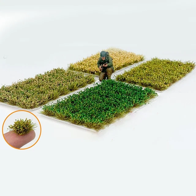 Lot De 8 Touffes D'herbe/fleurs Miniatures Pour Modélisme - Hauteur 4 Cm, 8 Couleurs, Décoration Paysage