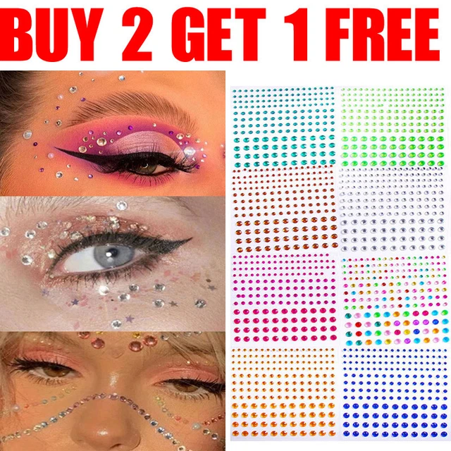 Face Jewel Tattoo Adhesive Glitter Face Gems Festival Rave Party Body Make Up