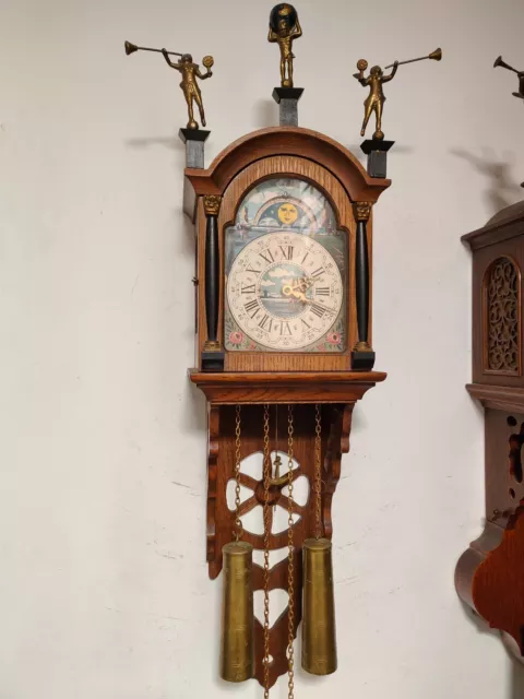 Warmink Vintage Dutch Wuba Friesian Schippertje Wall Clock with Moonphase