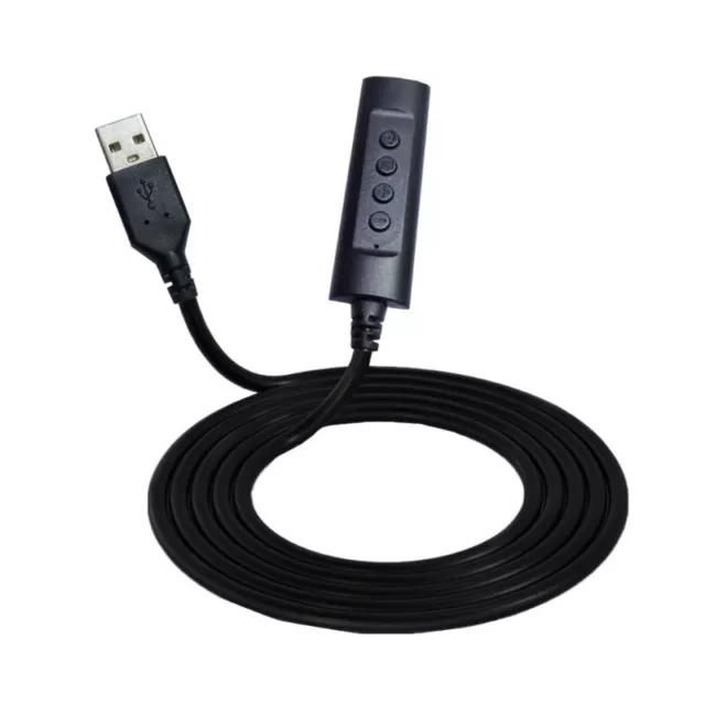 3.5mm to USB Sound Card Volumes Control Mics On OffButton Drive Not Need