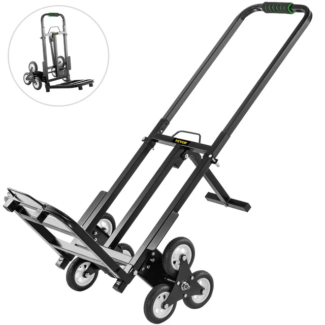 Climbing Cart 330 lbs, 6 Wheels, Stair Climber Hand Truck with Adjustable Handle