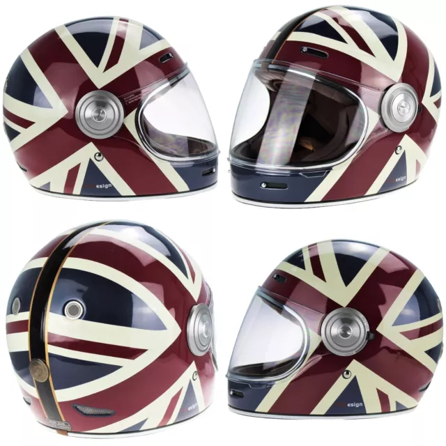 Viper F659 Premium Full Face Fibreglass Classic Motorcycle Helmet - Union Jack