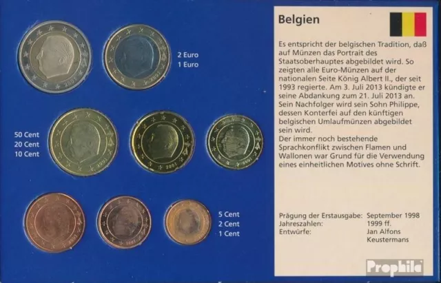 Münzen Belgien 2001 Stgl./unzirkuliert Kursmünzensatz