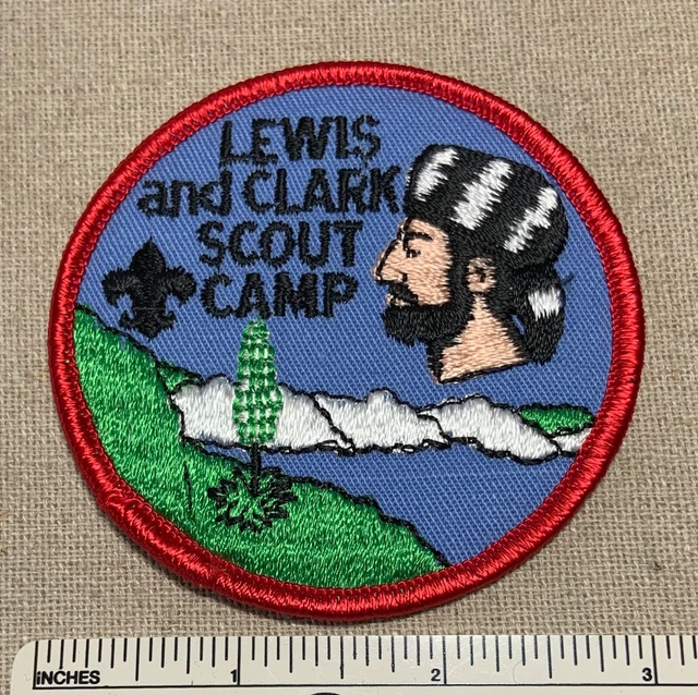 VINTAGE LEWIS & CLARK Boy Scout Camp Badge PATCH BSA Uniform Camper