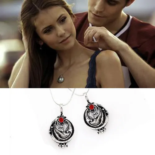 Movie Vampire Diaries Necklace Vintage Vervain Verbena Elena Gilbert Pendant  Necklace Long Chain Choker Jewelry Halloween