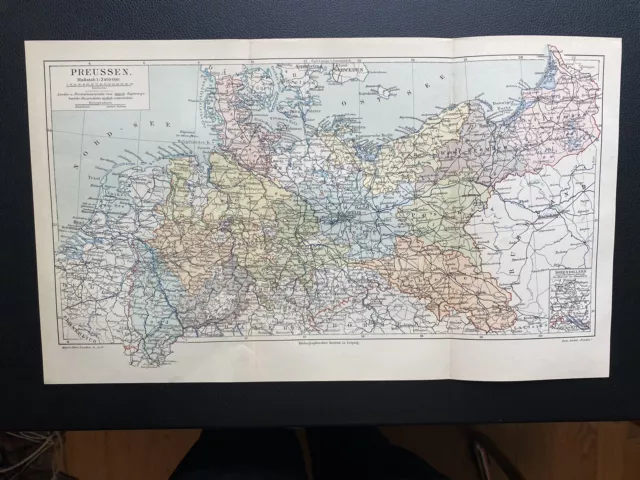 antike historische Landkarte: Norddeutschland Preussen usw. um 1900