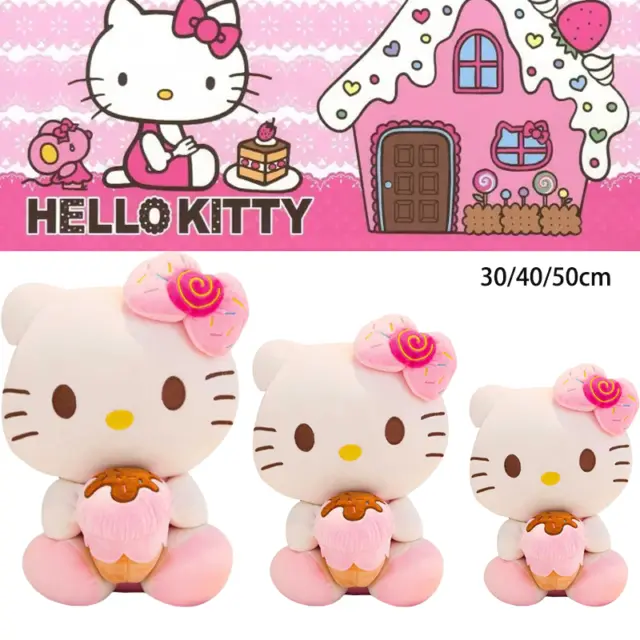 30/40/50cm Hello Kitty Soft Cuddly Ice Cream Plush Toy Kids Birthday Gift 2