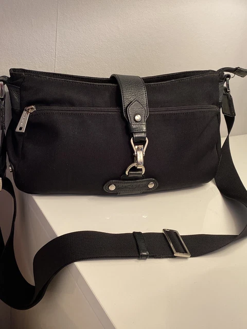 JOLI SAC LANCASTER Noir Toile Cuir Epaule/Bandouliere Interieur Rouge Sigle EUR 29,99 - PicClick FR