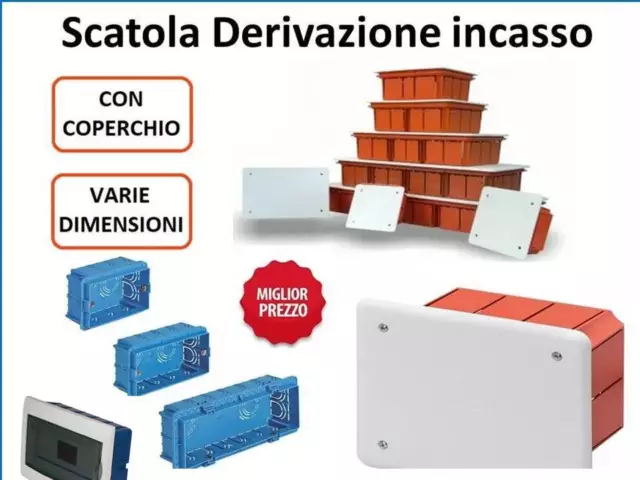 Scatola cassetta di derivazione incasso coperchio misure varie offerta quadro