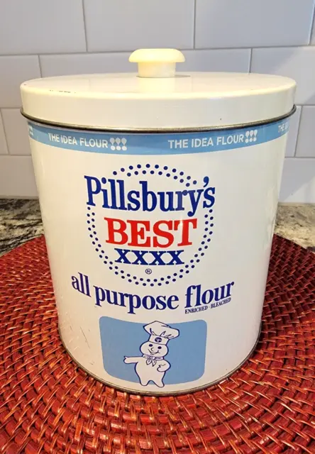 RARE JL Clark Pillsbury's Best XXXX Metal Tin Flour Canister Pillsbury Doughboy