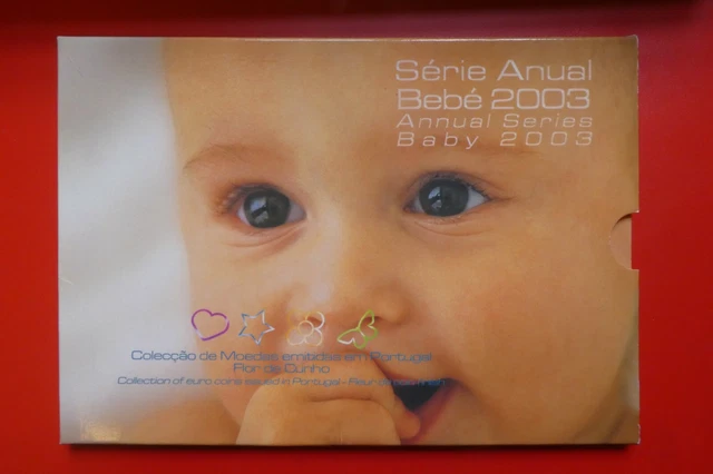 KMS, Portugal, 1 Cent - 2 Euro, Baby, 2003, original, im Folder
