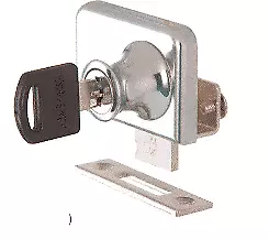 CRL LK46 Chrome Clamp-On Lock for 1/4" Double Glass Door - Randomly Alike