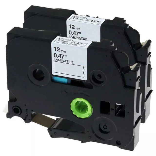 TZ TZe231 Black on White Compatible For Brother P Tape-12mm PIL Label