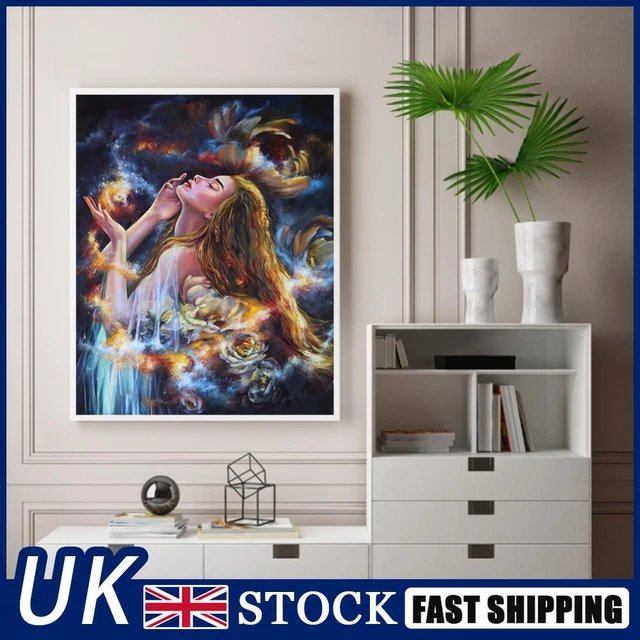 Paint By Numbers Kit DIY Girl Flower Oil Art Picture Craft Home Decor (B2244)