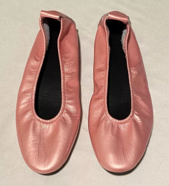 Arche Pink Ballet Flats Patent Leather Women's Shoes Sz 37(US 6.5-7) Made France