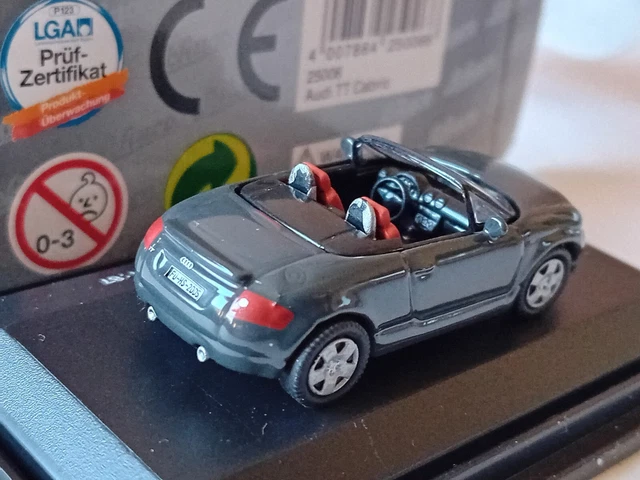 Voiture Miniature Schuco Audi TT Roadster 1/87 Gris Foncé Métal - Occasion Avec Boîte Vitrine