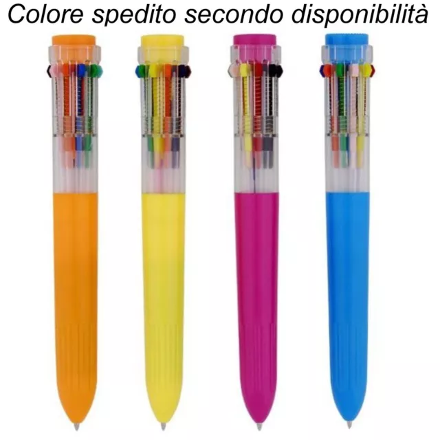 2X PENNA A sfera Multicolore 10 colori punta 0,5mm penne colorate scuola  bambini EUR 11,20 - PicClick IT