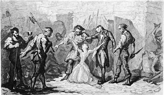 RÉVOLUTION FRANÇAISE - MORT de MADAME ROLLAND - Gravure du 19e siècle