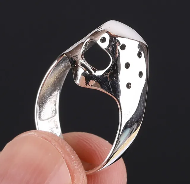Mask Simulated .925 Solid Sterling Silver Ring Size 8 #46665