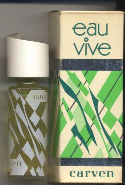 EAU VIVE de CARVEN eau de toilette 30 ml 3/4 plein avec boite. Ancien et rare