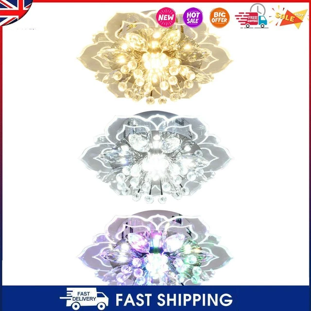 Modern LED Flower Crystal Ceiling Chandelier 9W Pendant Lamp for Home Decor #C