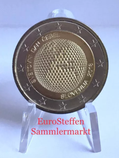 2 Euro Slowenien 2018 ,"Weltbienentag ", NEU,sofort lieferbar, bfr. Rolle