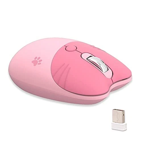 Cute Cat Wireless Mouse, Lightweight Soundless Mouse, 2.4G Wireless...