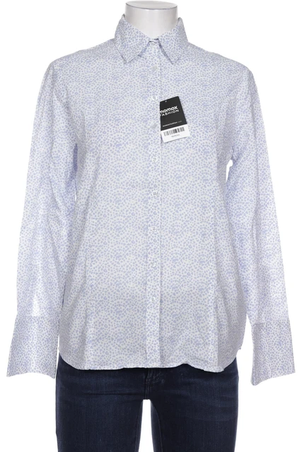 eterna Bluse Damen Oberteil Hemd Gr. EU 38 Baumwolle hellblau #xptst85