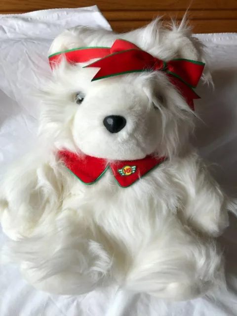 Vintage 1987 Dayton Hudson Miss Santa Bear w/Red Bow Headband & Collar