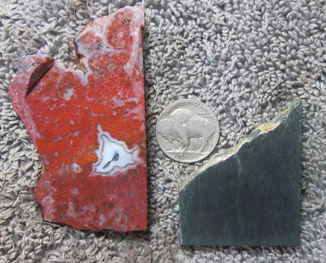 Canadian River Plume Agate & Jade Cove Jade Slabs ~