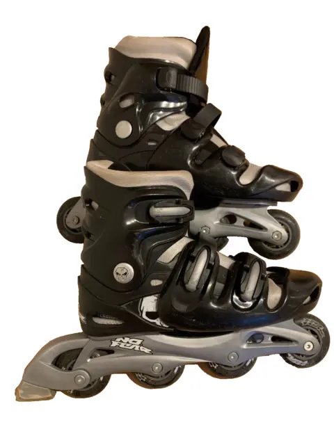 No Fear Inline Skates Roller Blades Black Junior Size UK 9-12 Adjustable 20-60kg