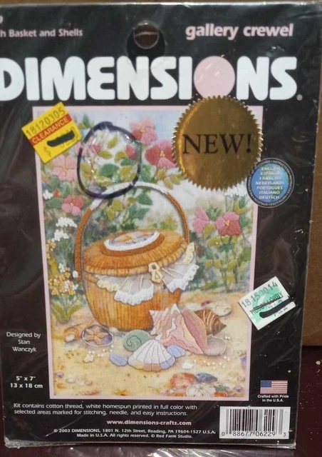 Kit de bordado de canasta y carcasas de playa Dimensions #6229 Stan Wanczyk