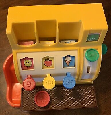 Vintage 1974 Fisher Price Cash Register #926 Working Bell Includes 1 Coin
